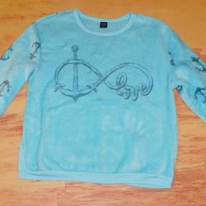 5/$30 Cold Crush Love/Anchors soft fleece crew pullover Lg